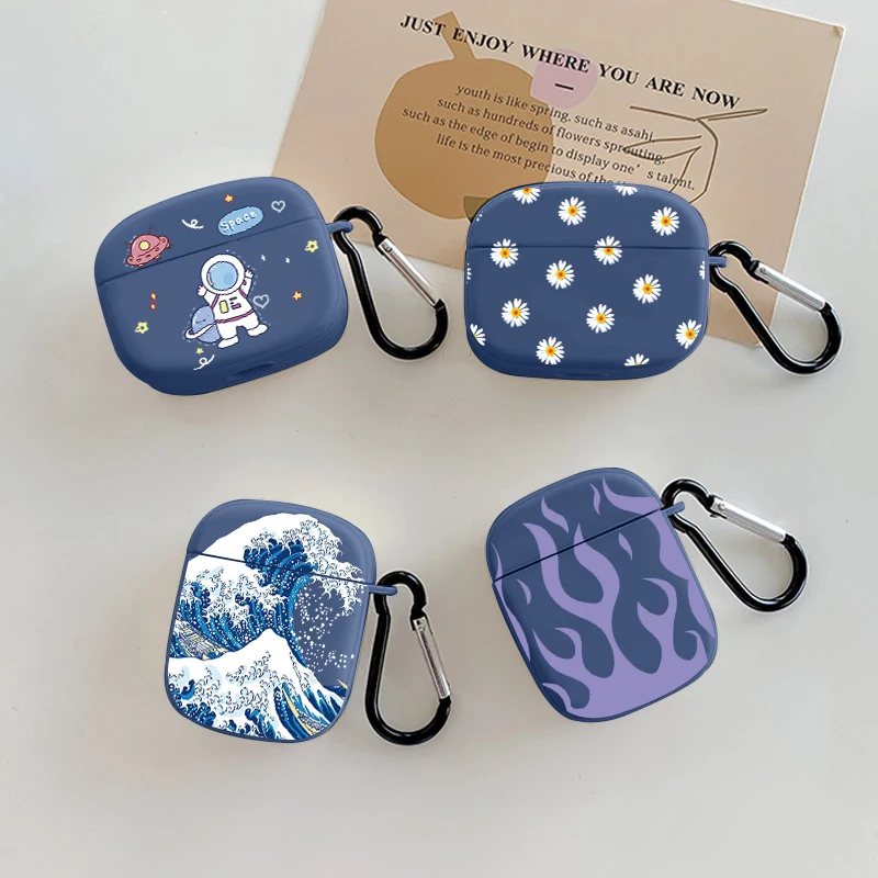 

Earphone Case For Airpods Pro 1 2 Case Flower Flame Pattern Blue Matte Silicone Cover For Air Pod Pro Air Pods Accessories Box