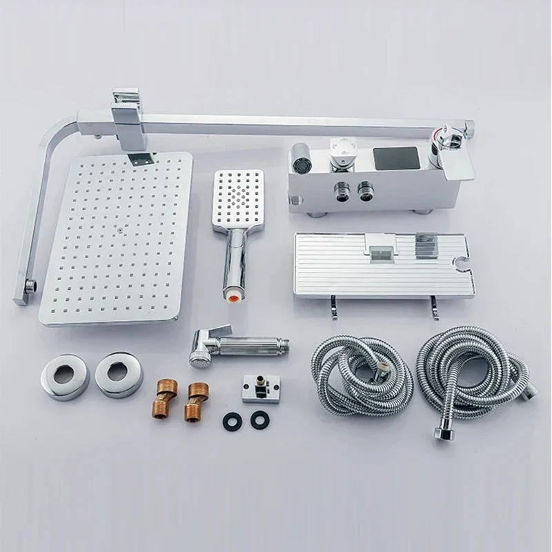 Хромированная термостатическая душевая система для обустройства дома латунные