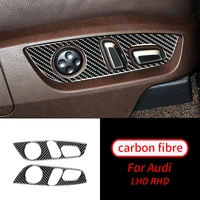 for audi q7 08 15 real carbon fiber door seat adjustment buttons panel cover trim auto interior accessories