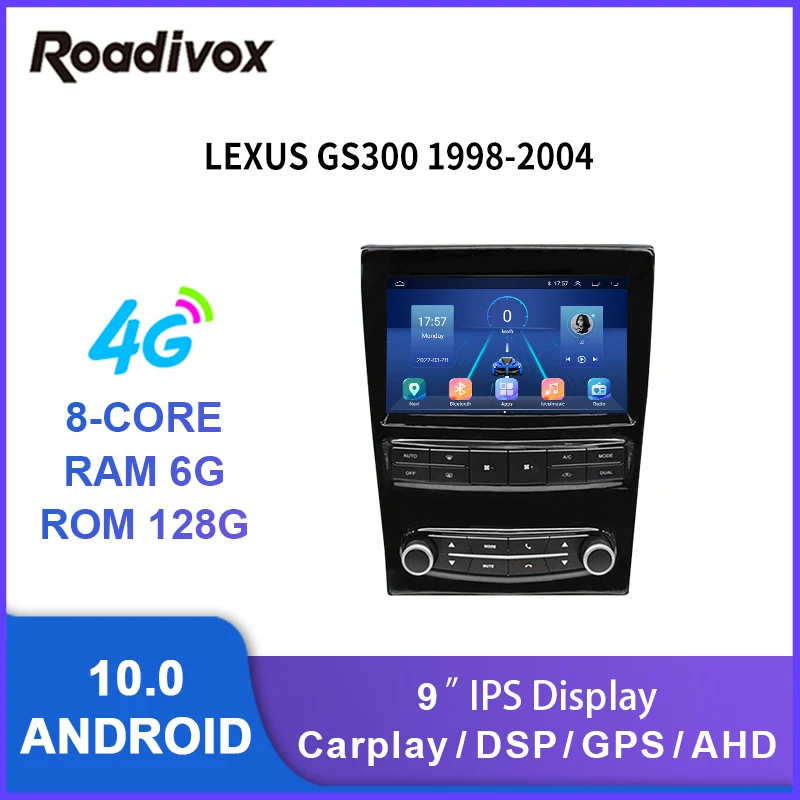 

Автомобильный радиоприемник 9 "android 10,0 для LEXUS GS300 1998-2004, видеоплеер с gps-навигацией, мультимедийный стерео автомагнитола, головное устройство