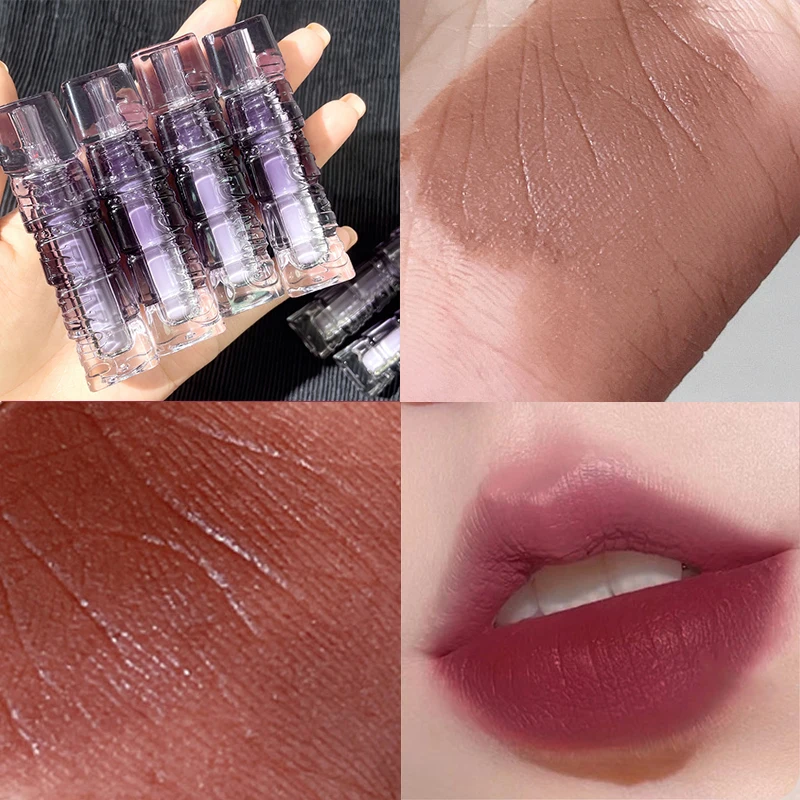 

Retro Red Brown Tone Lipstick Matte Lip Mud Velvet Lip Glaze Long Lasting Moisturizing Lipgloss Makeup Lip Tint Beauty Cosmetic