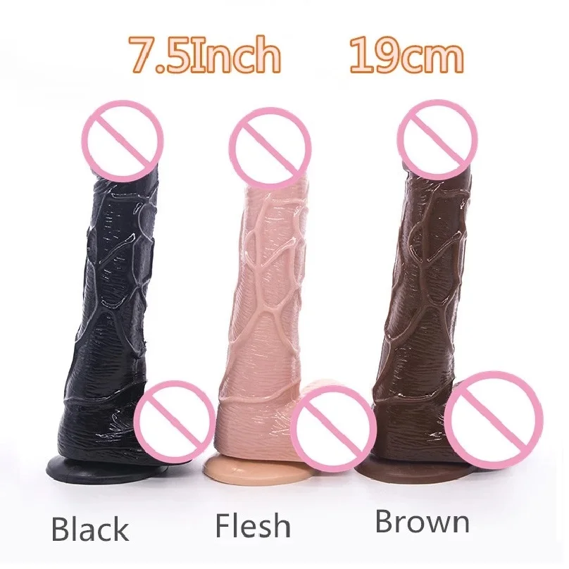 Реалистичные фаллоимитаторы телесный коричневый черный фаллоимитатор для женщин гибкий огромный пенис с текстурированным стержнем и мощной присоской секс-игрушка