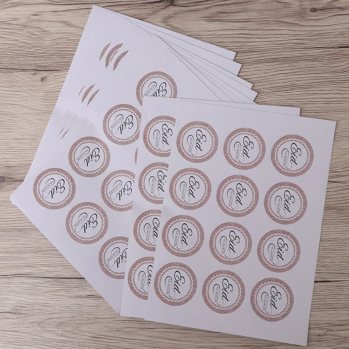 

12 листов, мусульманская наклейка Eid Mubarak, круглые подарочные коробки, наклейка, украшение для ярлыка, детское украшение, 12 шт./лист