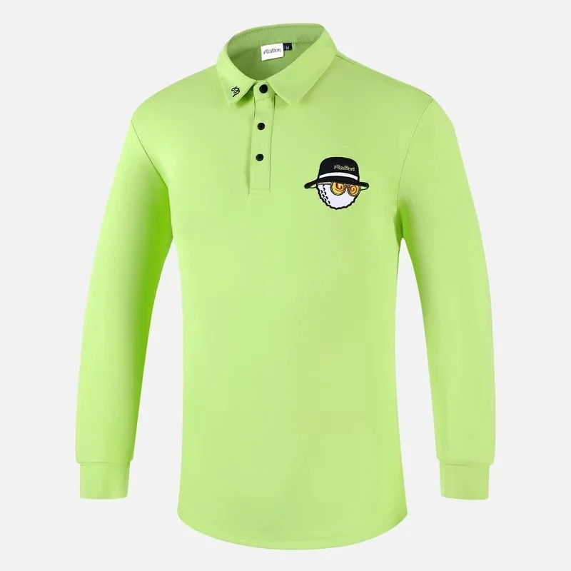Fashion new golf men's long sleeve T-shirt quick drying lapel top casual business men's polo shirt in autumn and winter