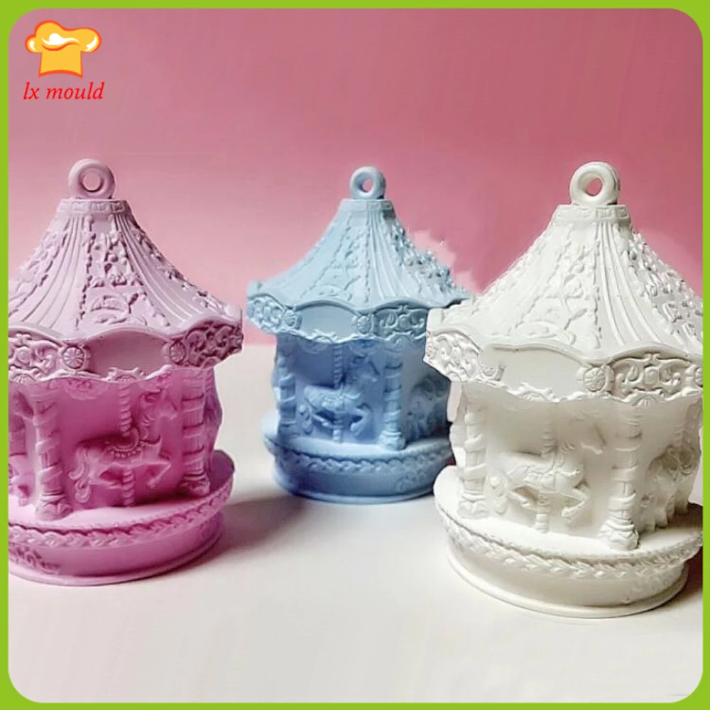 

2D Carousel Silicone Mold Gypsum Aromatherapy Molds Handmade Soap Candle Moulds