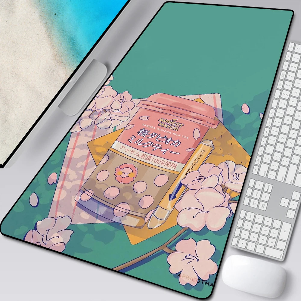 large anime pink mousepad gamer cute kawaii xxl gaming mouse pad rubber otaku locking edge big fashion laptop notebook desk mat free global shipping