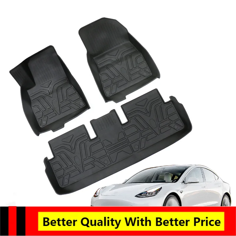 

UBUYUWANT For Tesla Model 3 2017-2022 All-Weather Waterproof Wearable foot pad front Luggage mat Trunk mat Floor mat model3
