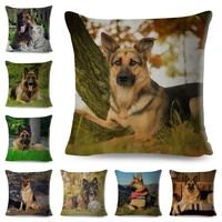 pet animal pillow case decor german shepherd dog cushion cover for sofa home chidren room polyester pillowcase 4545cm