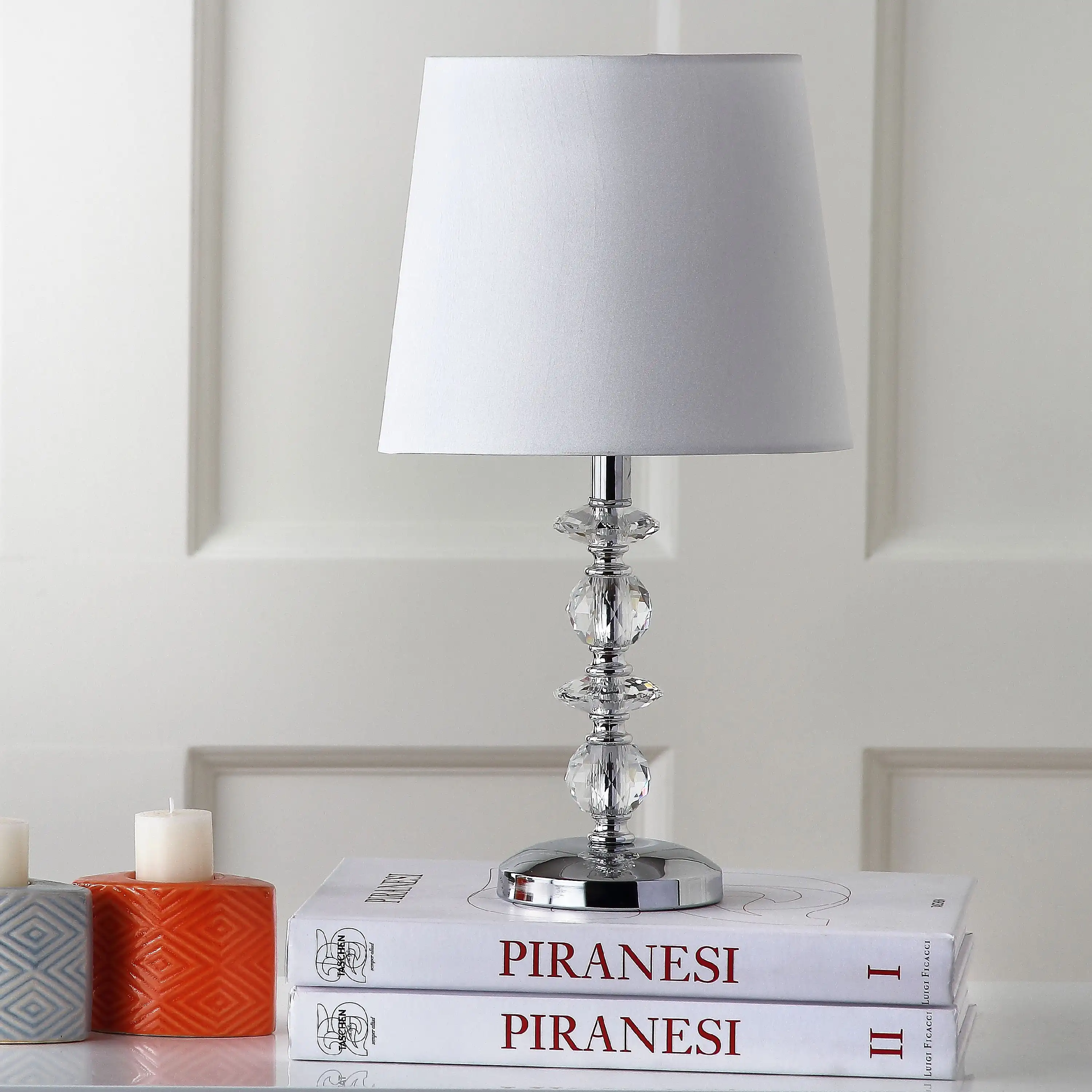 

15-Inch High Stacked Crystal Lamp, Clear