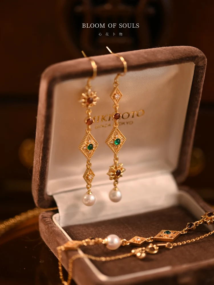 Серьги Сад монета оригинальный дизайн S925 Стерлинговое Серебро двойник винтажные