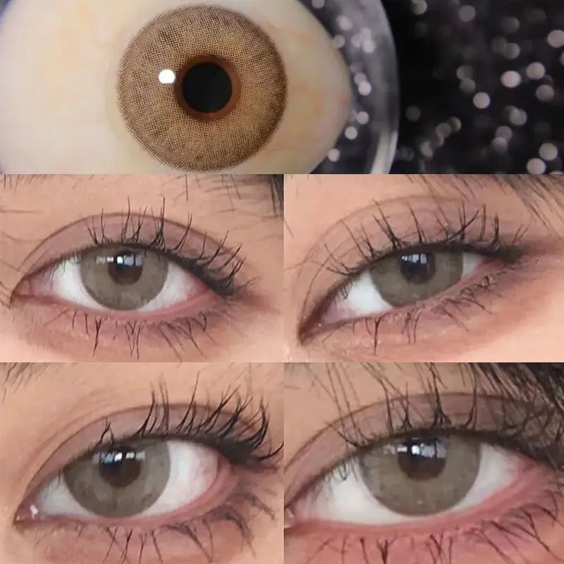 

2Pieces Colored Contact Lenses Bueatiful Pupil Color Circle Lens Brown Prescription Yearly Natural Coloured Contacts