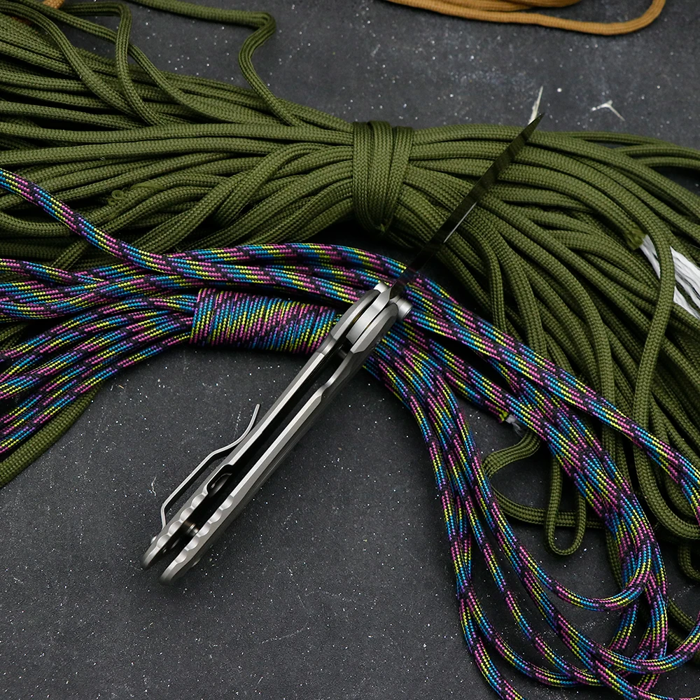 JUMCSONG Новый AUS-10 стальной титановый сплав с ручкой для рыбалки кемпинга