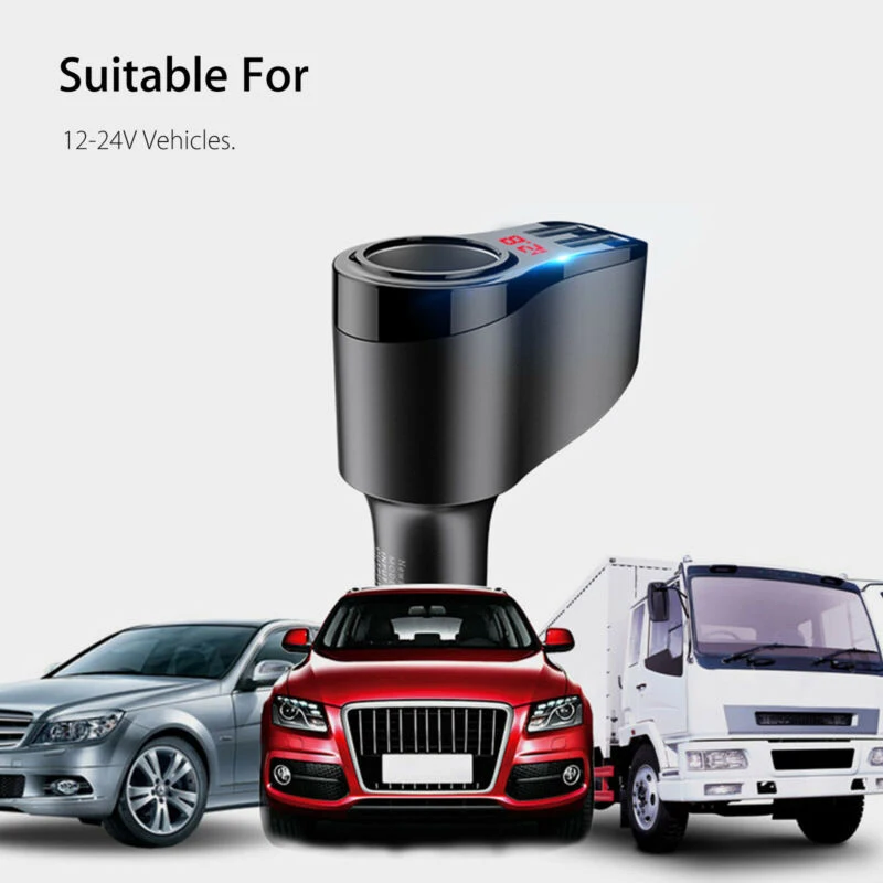 

Автомобильное зарядное устройство с двумя USB-портами, 12-24 В