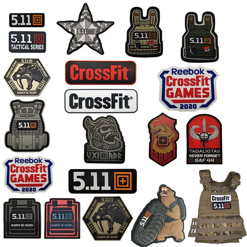 

Tiger Head 511 CrossFit Tactical Vest 3D PVC Patch Military Armband Badge For Clothes Backpack Application Sticker With Hook