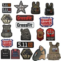 tiger head 511 crossfit tactical vest 3d pvc patch military armband badge for clothes backpack application sticker with hook