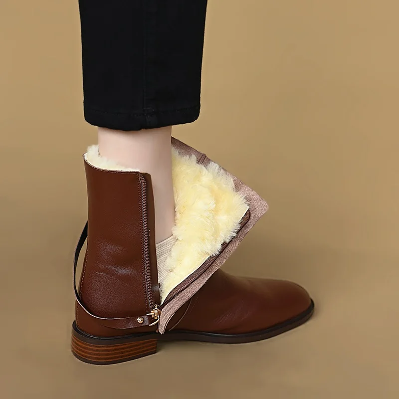 

Ботильоны женские из натуральной шерсти, на молнии, в стиле ретро