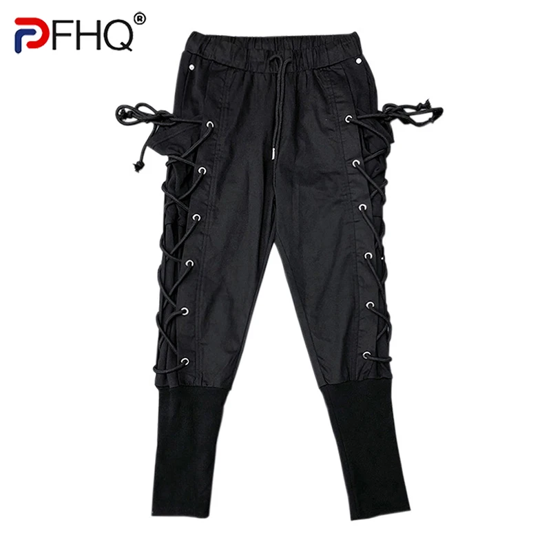 

PFHQ 2023 Trendy Men's Men's Tight Pencil Pants Designer Elegant High Quality Drawstring Webbing Skinny Trousers Free Shipping