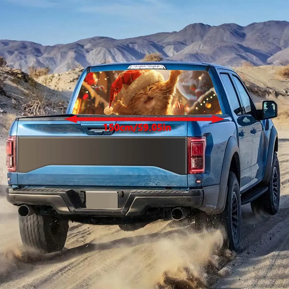 Танцующее Рождество животное кошка автомобиль наклейка на заднее лобовое стекло