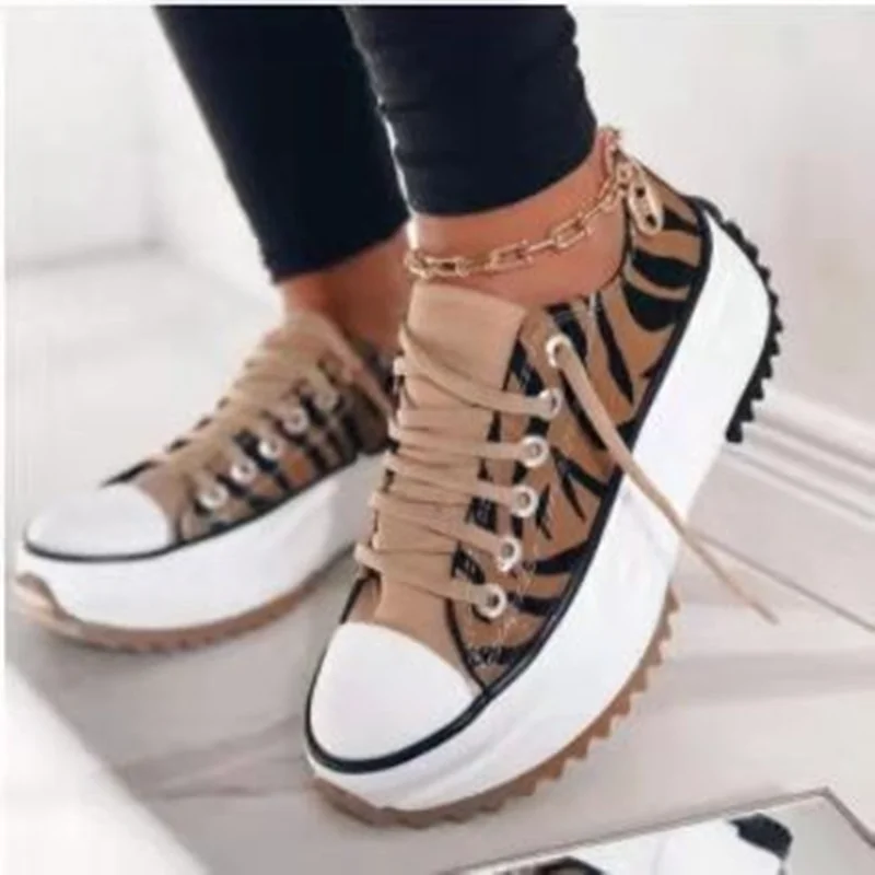 

Sneakers Women's Shoes Zebra Pattern Camouflage Pattern Canvas Shoes New Women's Casual Shoes 43 Yards Shoes Platform Shoes