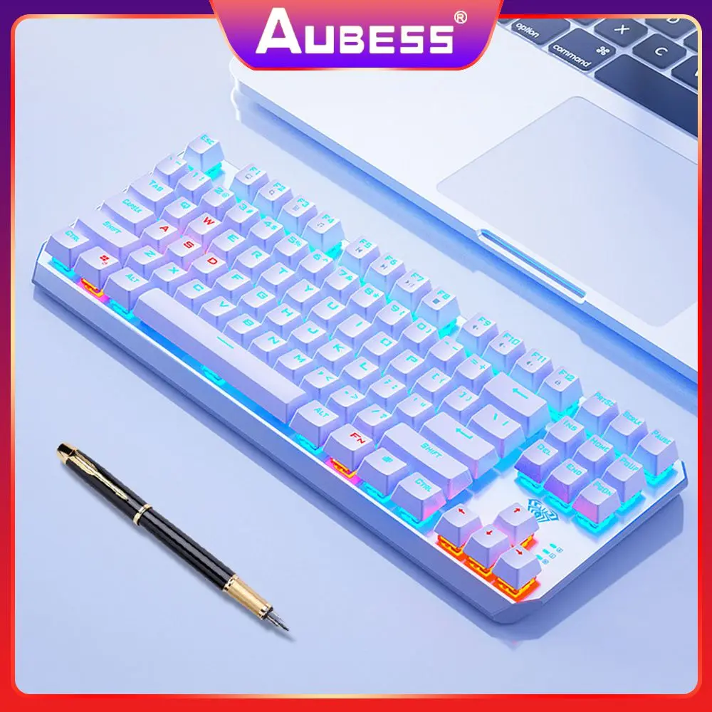 

Abs Material Color Keyboard Luminescence Keyboard Wired Slightly Grainy Clear Characters 87 Key Keyboard Illuminated Keyboard
