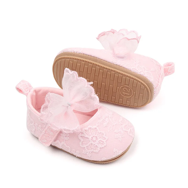 

Baby Girl Bow Knot Mes Flower Princess Shoes Infant Toddler Little Girl Walking Shoes White Pink Outdoor First Walkers