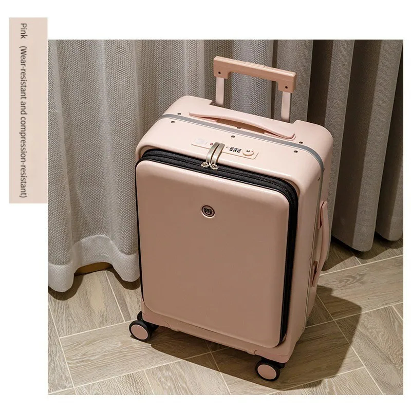 MiFuny Rolling Luggage Aluminum Frame Suitcase Multifunction Luggage Universal Wheel Trolley Boarding Password Box 18 20 24 Inch