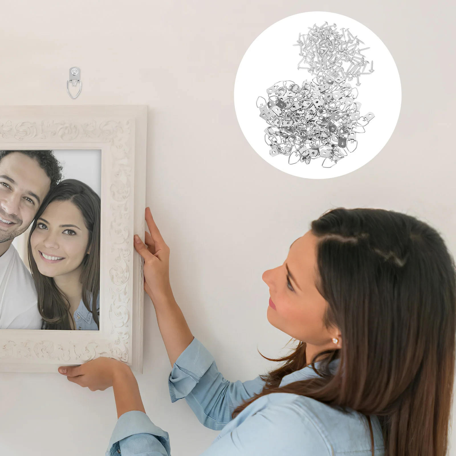 

Hooks Wall Picture Frame Hanger Hanging Hangers D Photo Hook Ring Mirror Heavy Duty Artwork Towel Bathroom Pictures Mounted