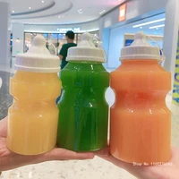 10pcs net red pet plastic cold drink yogurt bottle 300ml 350ml 450ml 500ml 650ml 700ml clear cup party juice tea cup with lid