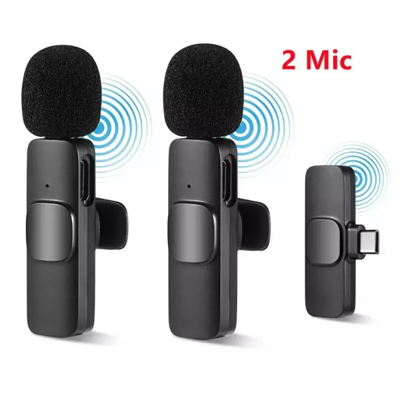 

NEW2023 Wireless Lavalier Microphone Portable Audio Video Recording Mini Mic For IPhone Android Live Broadcast Gaming Phone Micr