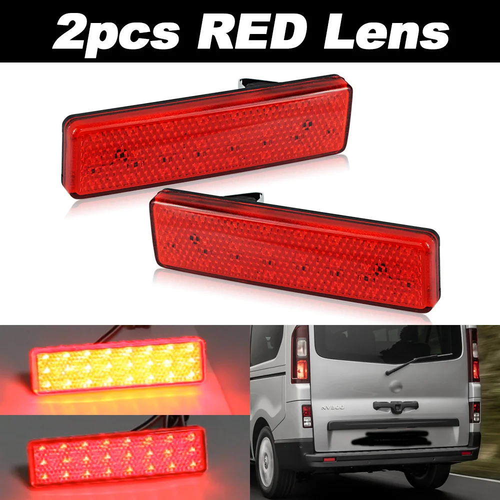 

2 шт. светодиодный отражатель заднего бампера для Renault Trafic Master для Nissan Primastar для Opel Vauxhall Vivaro Movano стоп-сигнал