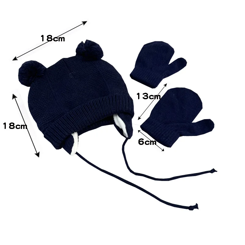 

Infant Fetal Hat Newborn Winter Elastic Knitting Hats Baby Wool Cap Solid Color Children Warm 100% Hand Woven Hat Gloves R73