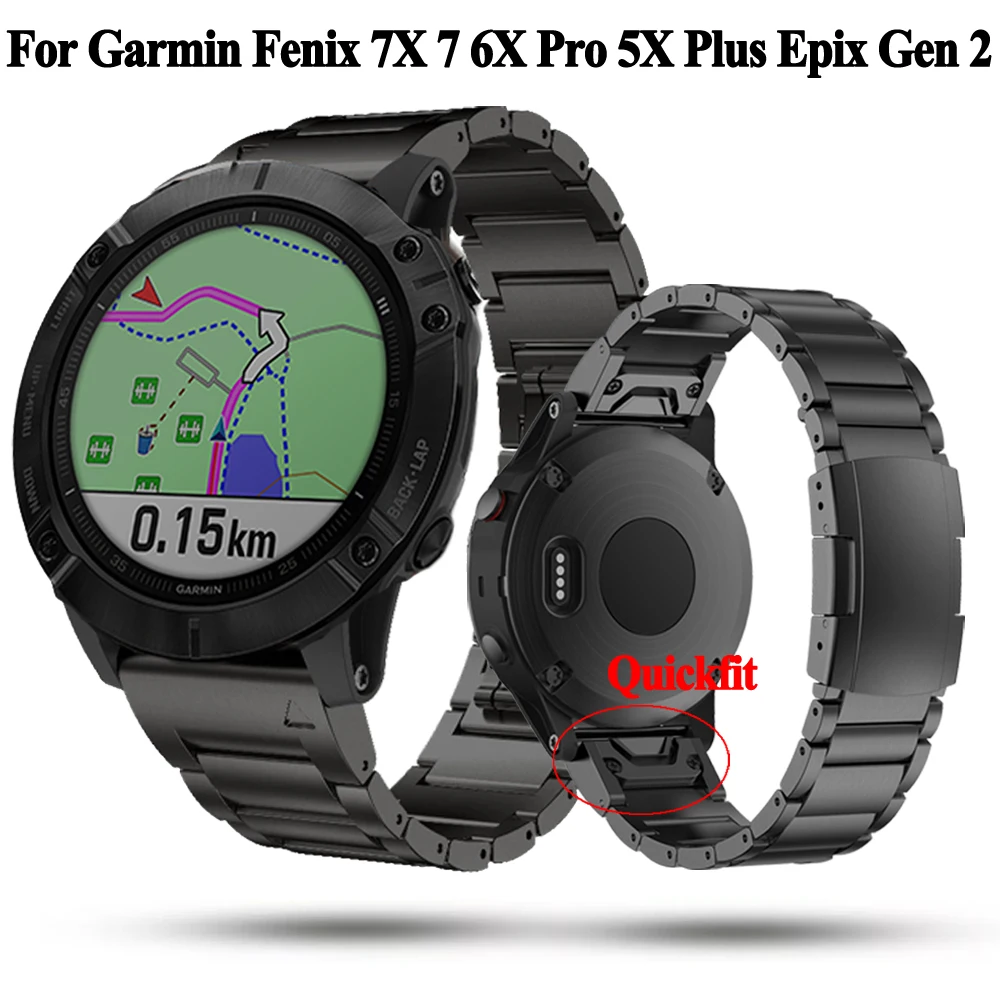 

Ремешок титановый для Garmin Fenix 7X 7 6 6X Pro 5 5X Plus Marq Epix 2 Tactical x 7 Pro MK2 Quickfit, металлический браслет для наручных часов, 22 мм 26 мм