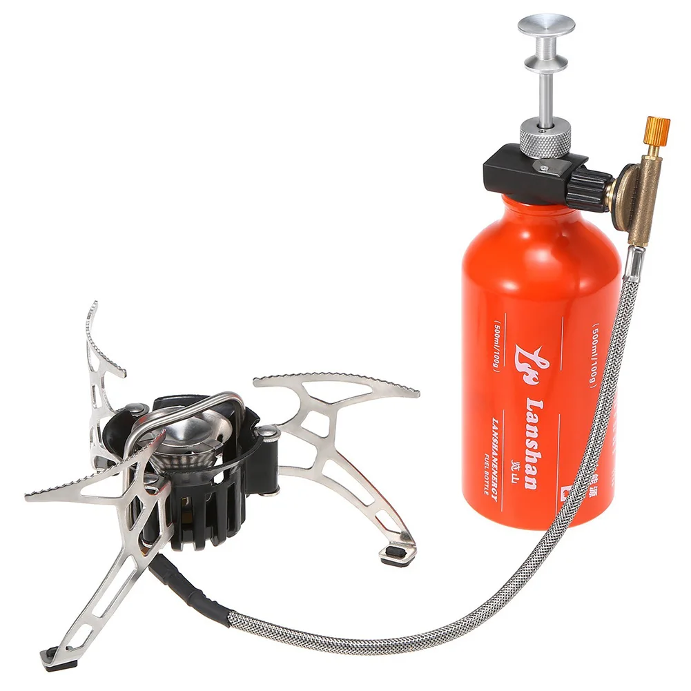 

Outdoor Camping Multi Fuel Oil Stove 500ml Gasoline Fuel Bottle (Empty) For Diesel/Alcohol Nozzle Stove Pump Storage Sack