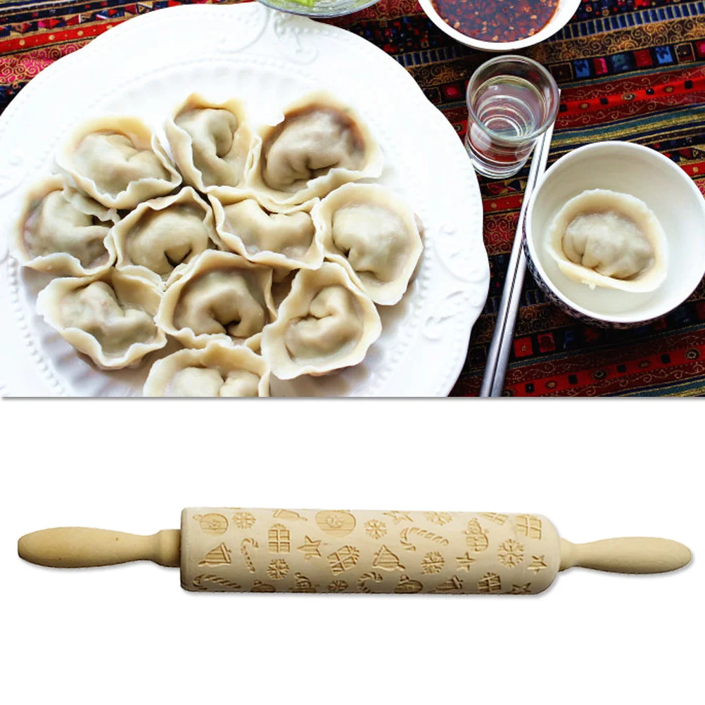 

1pcs Christmas Printing Beautiful Home Tool Rolling Pin Rolling Pin for Woman Man