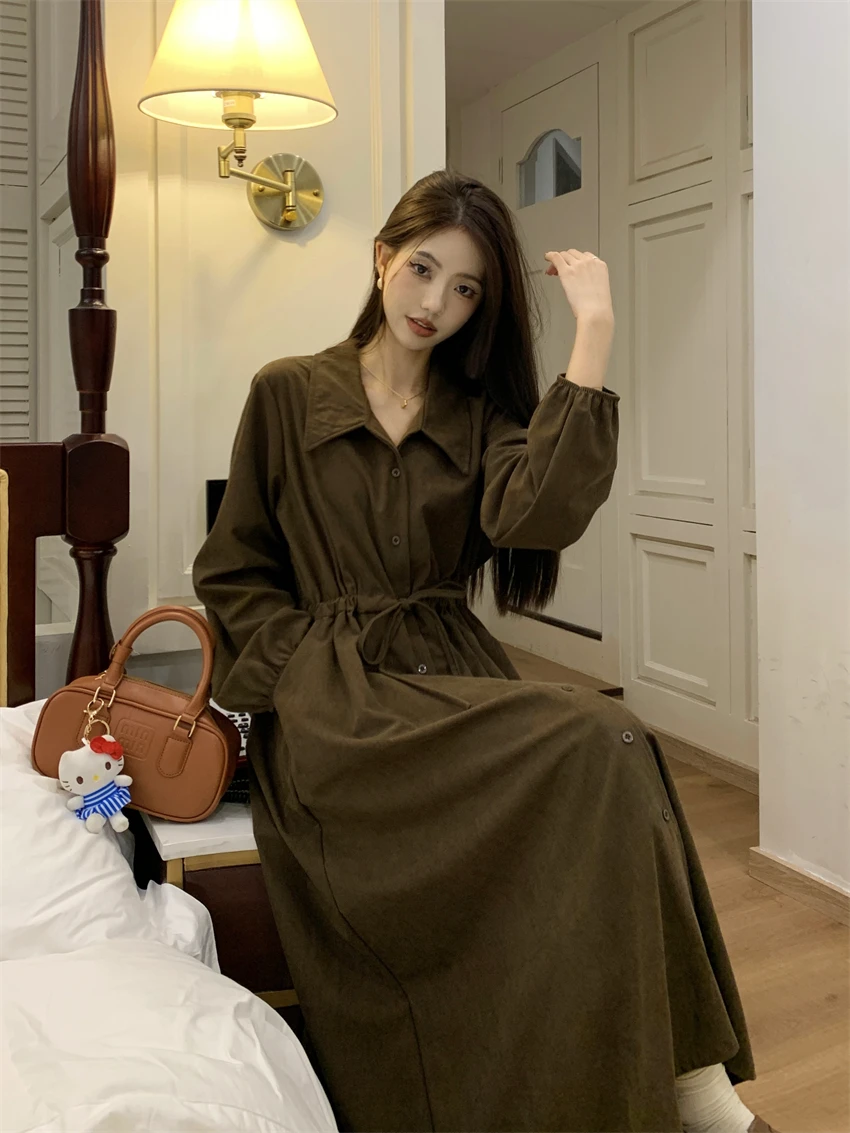 Высококачественное крутое дизайнерское платье с длинными рукавами осенняя