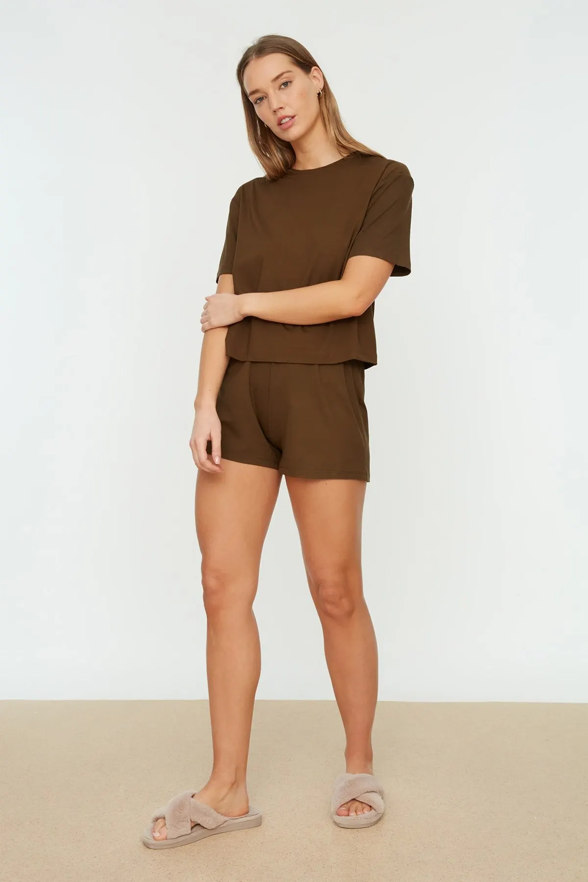 

Женская пижама, зеленая Базовая Повседневная Пижама для сна и отдыха, одежда для сна, ночная рубашка, Ночной костюм, повседневная домашняя о...