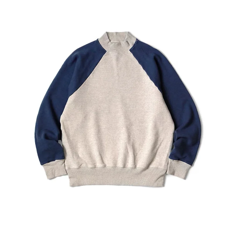 

KAPITAL 23SS Japanese Style Color Splicing Crack Printing Half High Collar For Men And Women Pullover