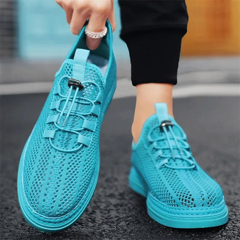 Мужская обувь в сетку летние дышащие кроссовки повседневные для скейтборда