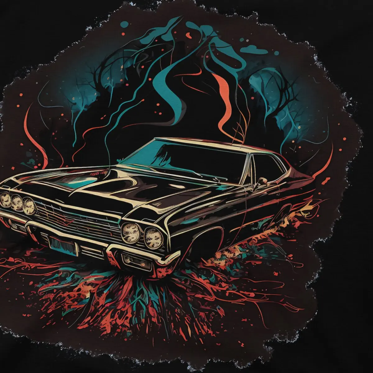 Chevy Impala 1967 Мужская футболка сверхнатуральный ТВ топы с круглым вырезом