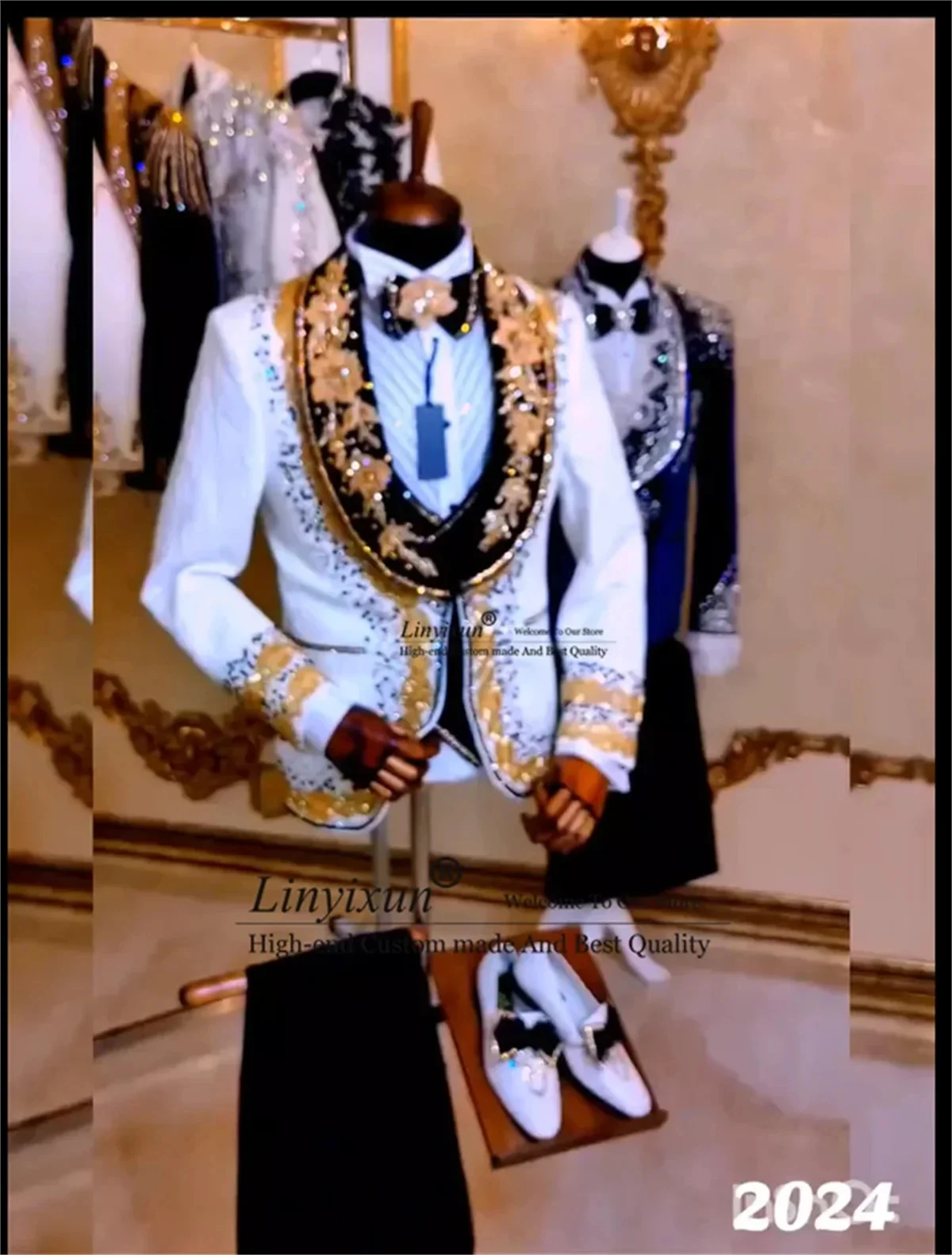 Модные мужские костюмы для жениха на выпускной элегантный дизайн бриллиантовые