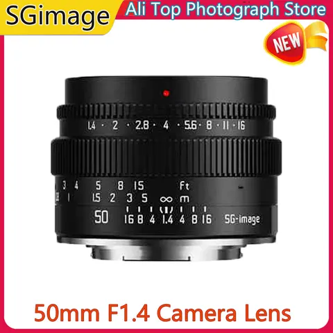 SGimage 50 мм F1.4 Объектив для камер Sony E Fuji X Canon M/R Nikon Z M43