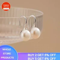 authentic tibetan silver manual pearl dangle earrings for women engagement wedding graceful accessories fashion 925 earring