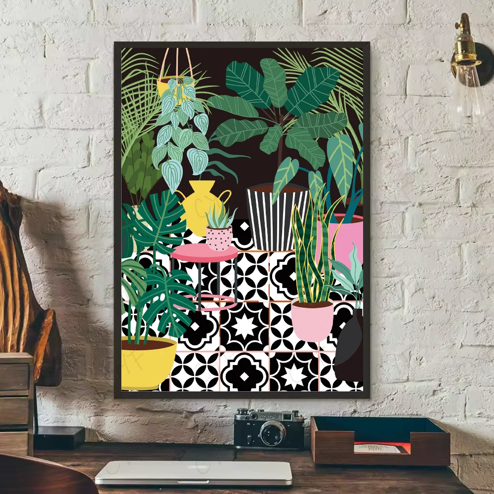 Настенная наклейка Botanical House Plants Boho Retro Vase