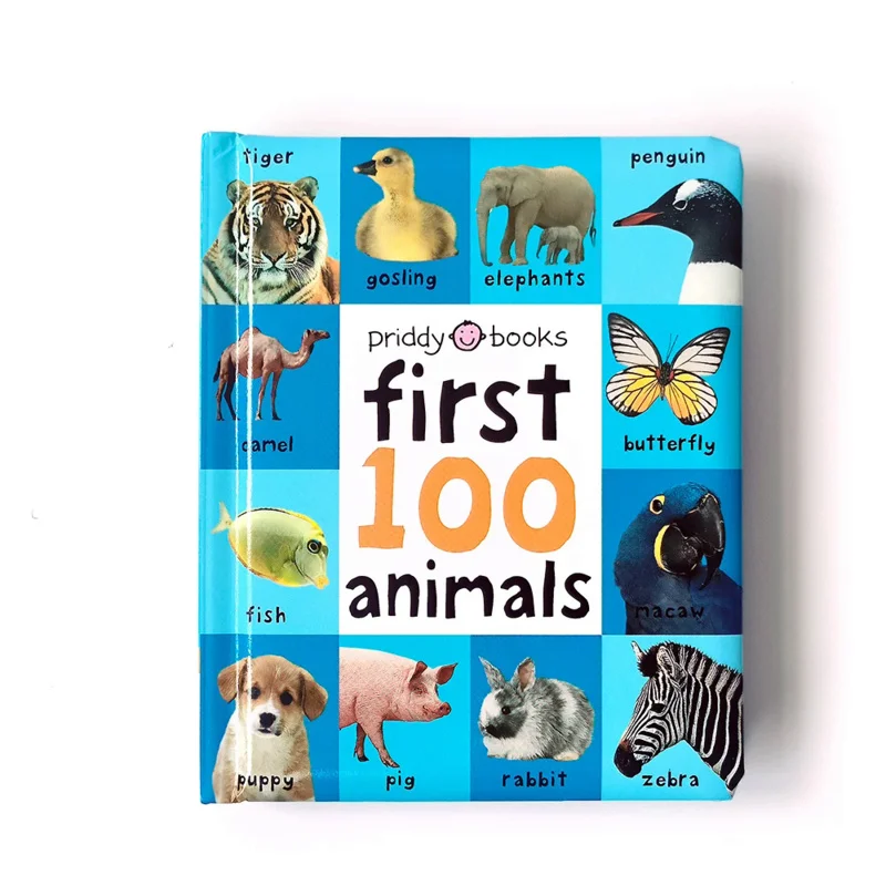 

customizd design Children book printing soft cover wholesale Baby book first 100 animals words education board book