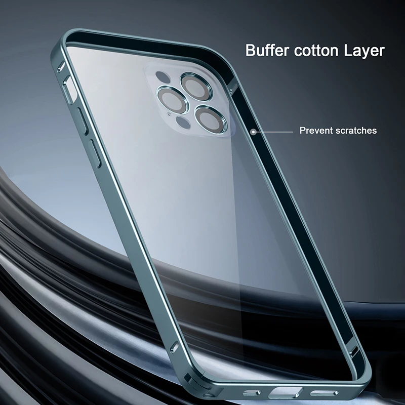 Ceny Metalowy Zderzak Ze Stopu Aluminium Dla IPhone 14 13 12 Pro Max Full Body Aparat Ochronny Slim Matowy Tylna Pokrywa Bez Odcisków Palców