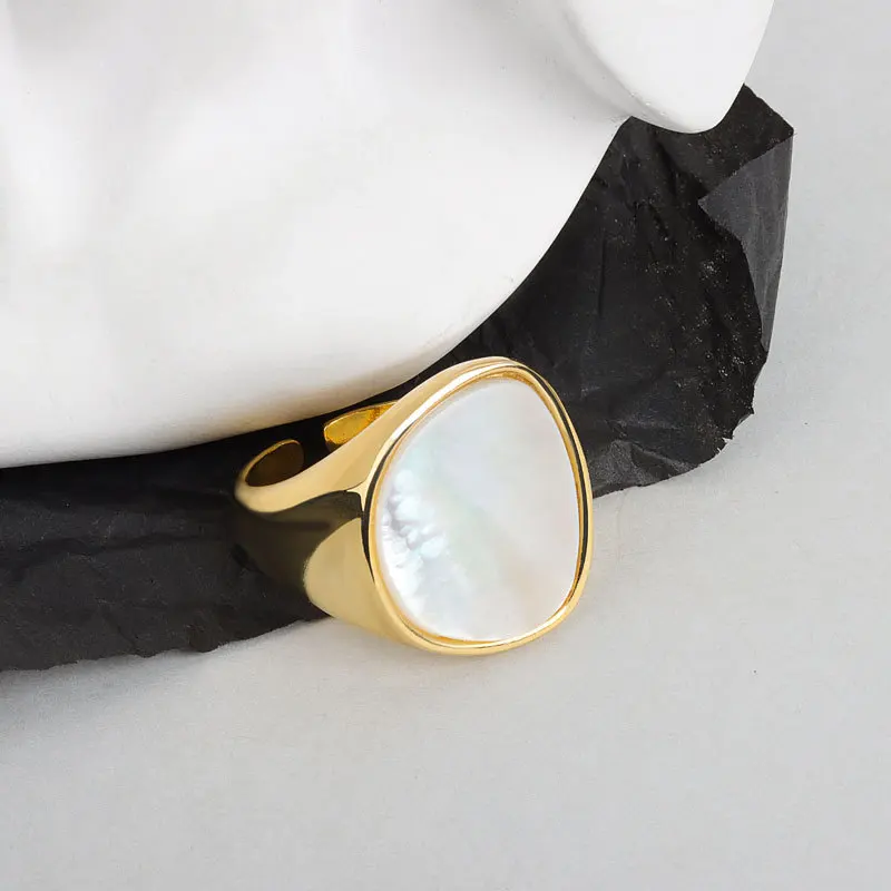 

GUS4 925 Sterling Silver Original Jewelry Shell Pearl Ladies Party Ring Promotion Jewelry Girlfriend Best Gift