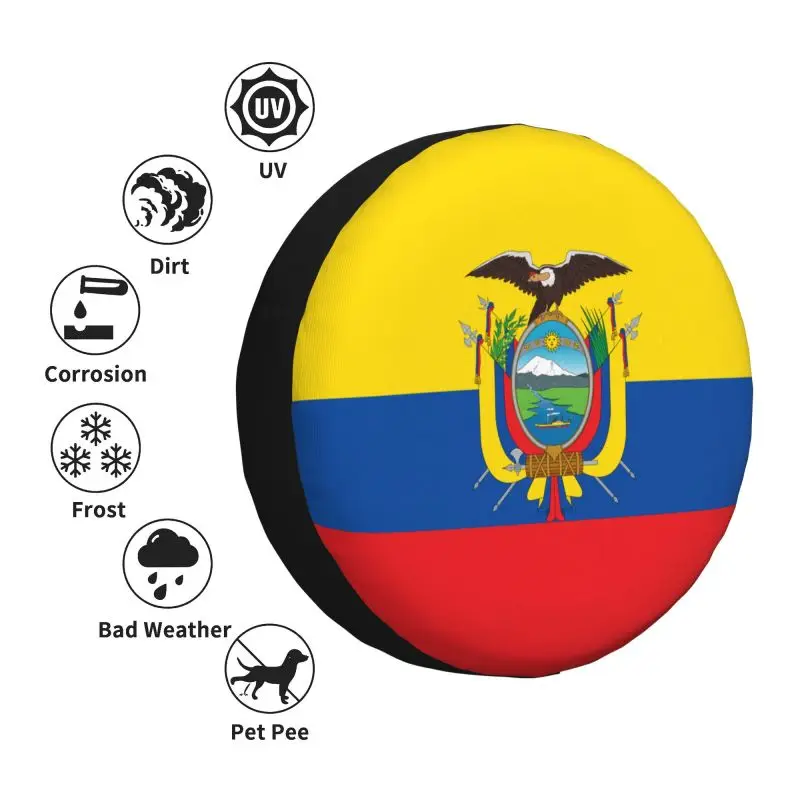 Чехол на запасное колесо с флагом Эквадора заказ для Toyota RAV4 Prado Jeep RV SUV Camper Ecuadorean