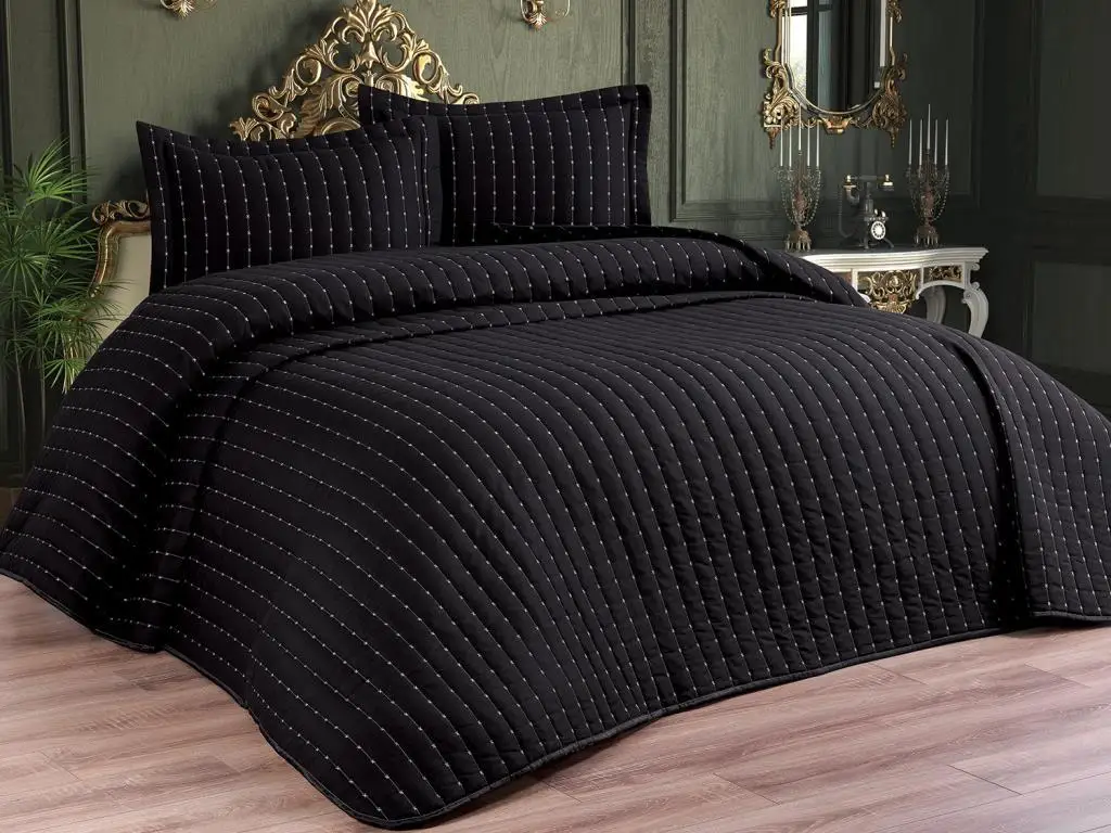 

Dublin double quilted bedspread black