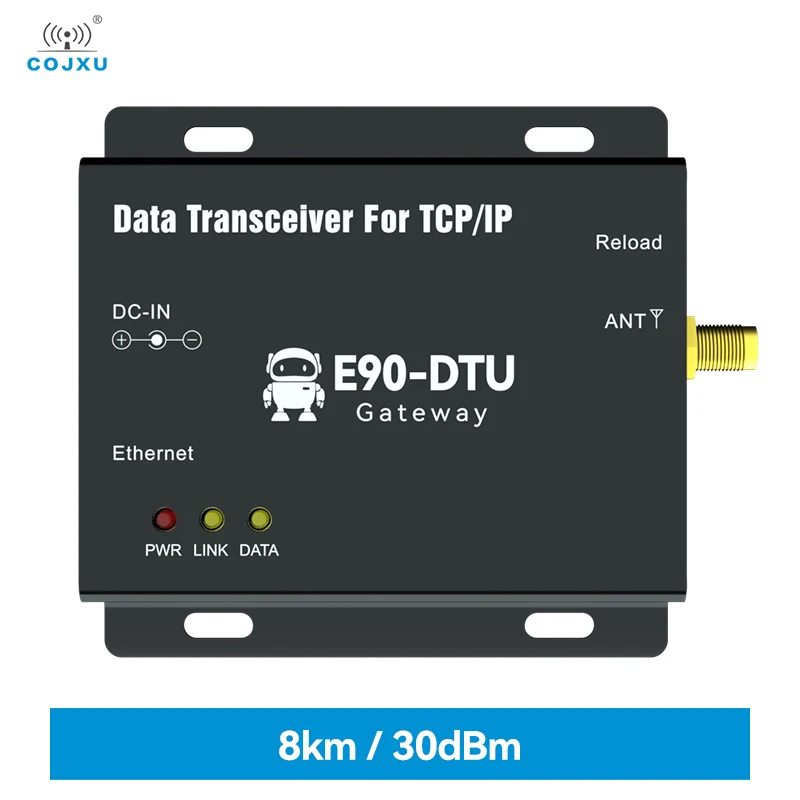 Ethernet Wireless Transceiver 433MHz 30dBm 8km Long Range 1W Cojxu E90-DTU(433L30E)-V8 TCP UDP Lora Modem For IoT Smart Home