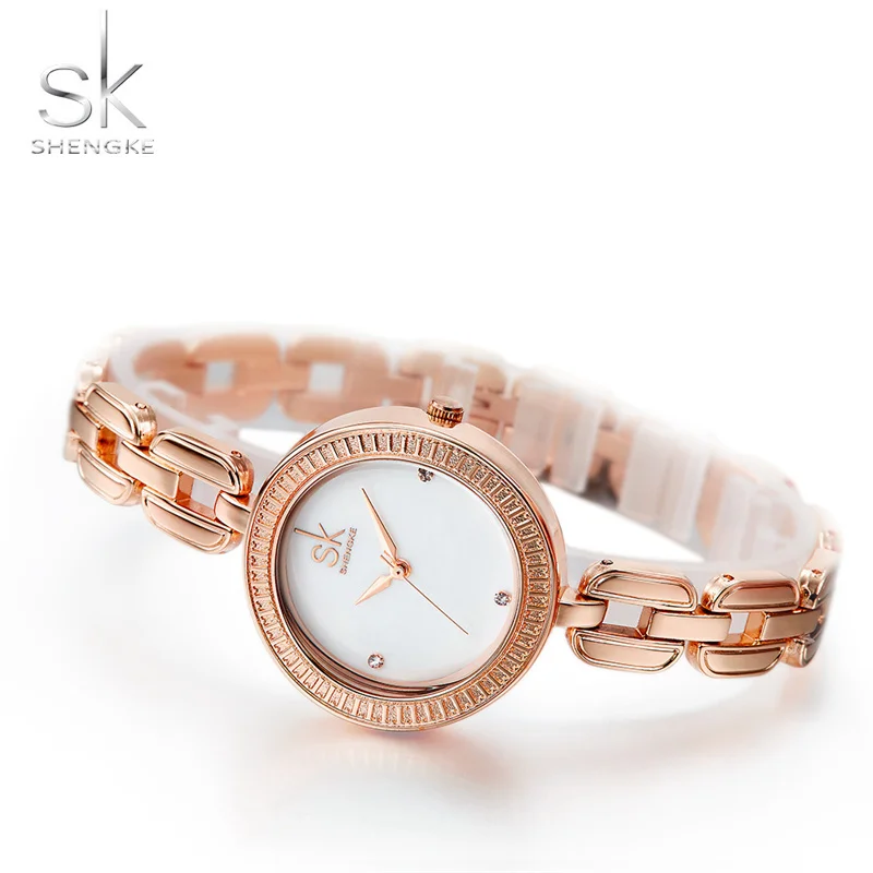 SHENGKE Fashion Rose Golden Women Watches Top Luxury Woman's Quartz Wristwatches Elegent Ladies Clock Gift Relogio Feminino enlarge